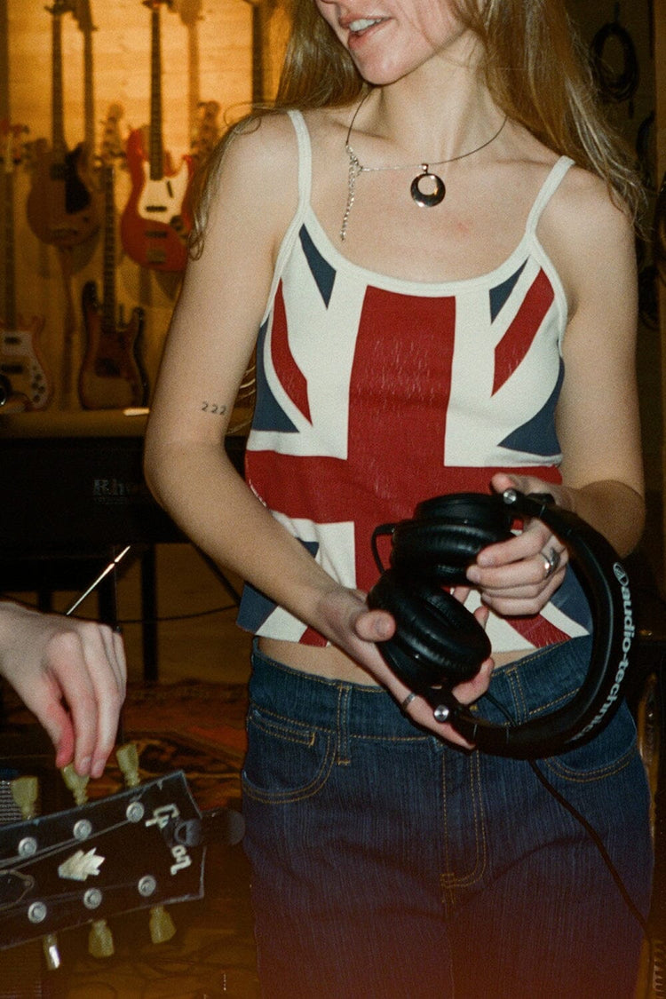 Brandy Melville New / Skylar Union Jack Flag Tank