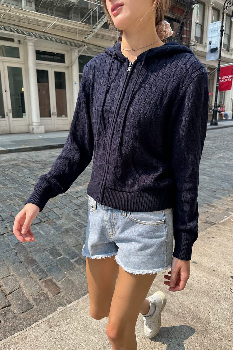 Brandy Melville Top Pick / Ayla Cable Knit Hoodie