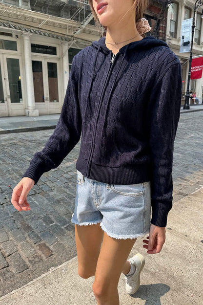 Brandy Melville Top Pick / Ayla Cable Knit Hoodie