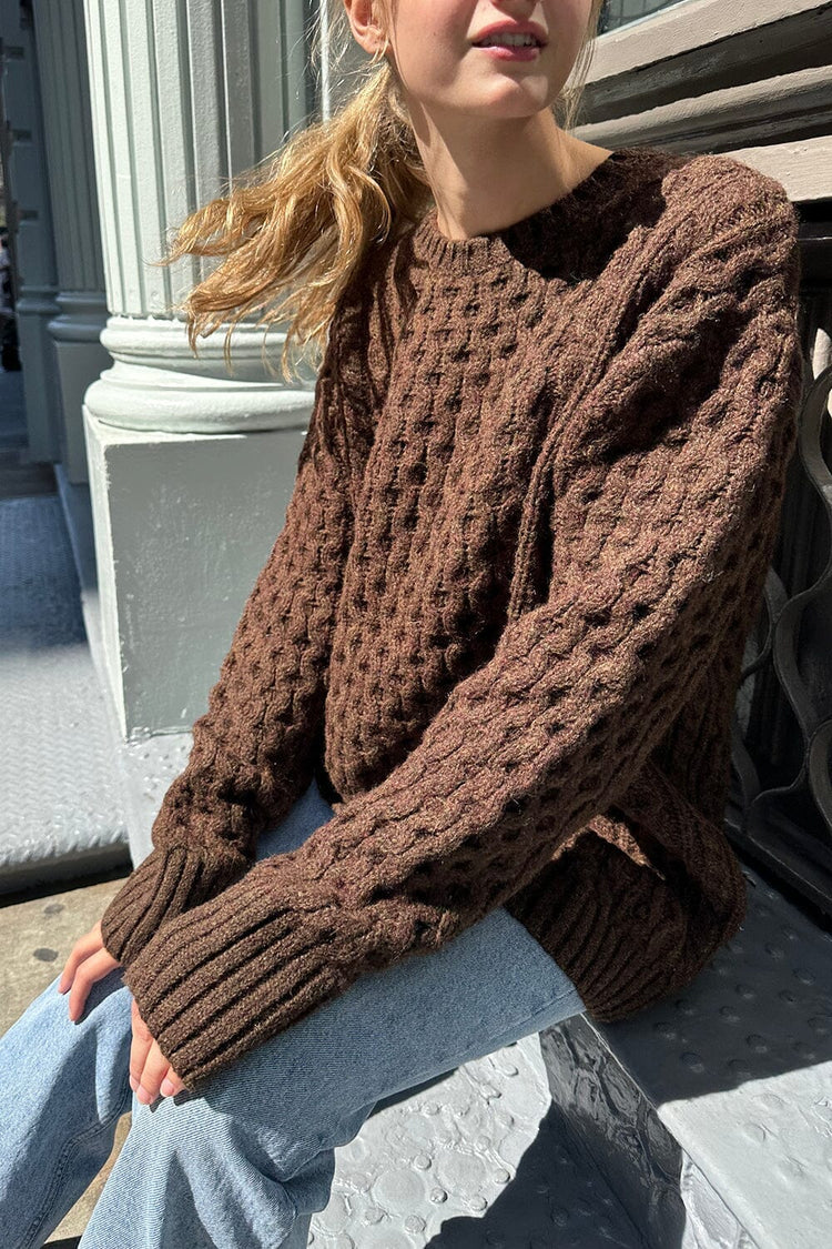 Brandy Melville Classic / Winona Heavy Wool Cable Knit Sweater
