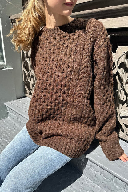 Brandy Melville Classic / Winona Heavy Wool Cable Knit Sweater