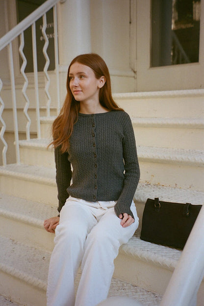 Brandy Melville Essential / Zoe Cable Knit Cardigan