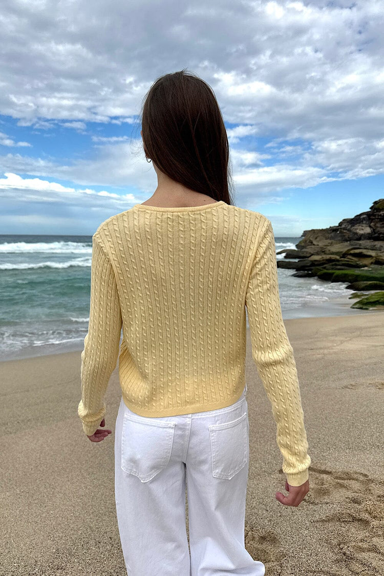 Brandy Melville Essential / Zoe Cable Knit Cardigan