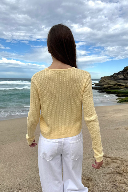 Brandy Melville Essential / Zoe Cable Knit Cardigan