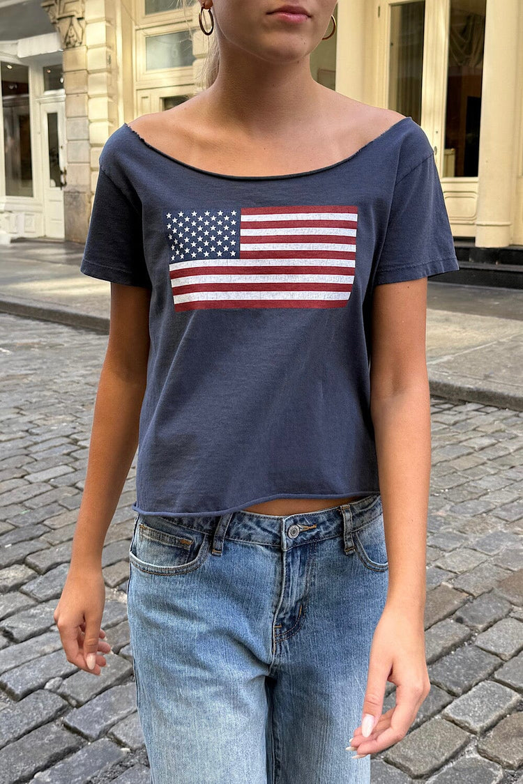 Brandy Melville Best Price / Robyn American Flag Top