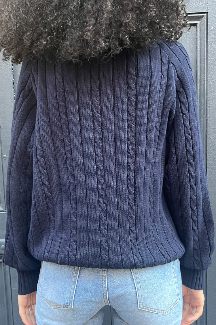 Brandy Melville Great Value / Ida Cotton Cable Knit V-Neck Sweater