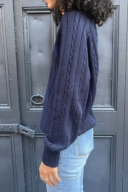 Brandy Melville Great Value / Ida Cotton Cable Knit V-Neck Sweater
