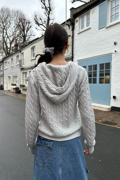 Brandy Melville Signature / Ayla Cable Knit Zip-Up Sweater