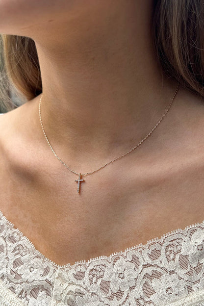 Brandy Melville Latest / Rhinestone Cross Necklace