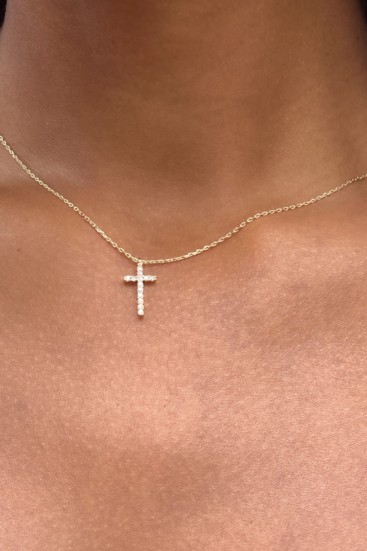 Brandy Melville Latest / Rhinestone Cross Necklace