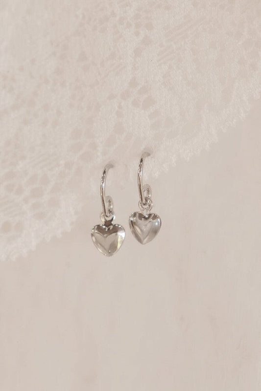 Brandy Melville Best Seller / Sterling Silver Heart Charm Earrings