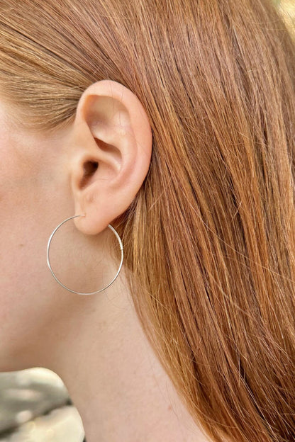 Brandy Melville Premium / Sterling Silver Thin Hoop Earrings