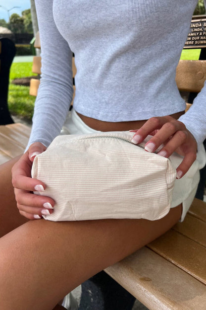 Brandy Melville Smart Buy / Striped Makeup Bag