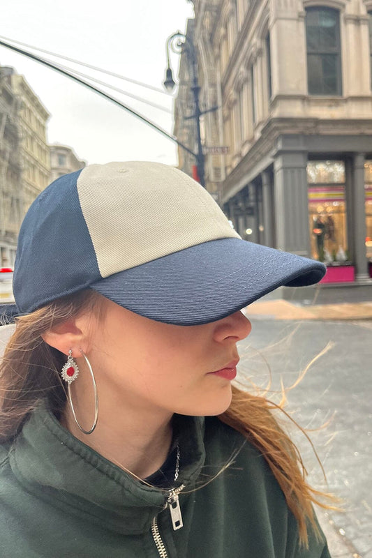 Brandy Melville Top Pick / Katherine Navy Colorblock Baseball Cap