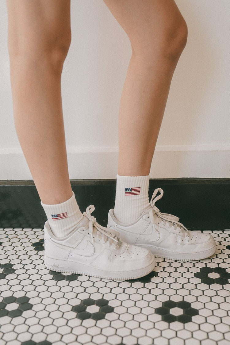 Brandy Melville Value / American Flag Crew Socks
