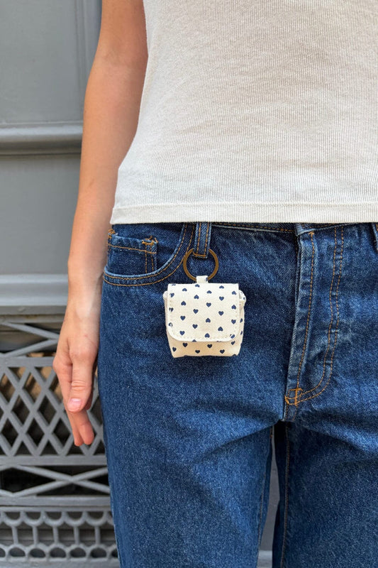 Brandy Melville Latest / Heart Print Mini Bag Keychain