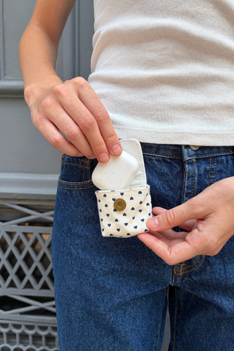 Brandy Melville Latest / Heart Print Mini Bag Keychain