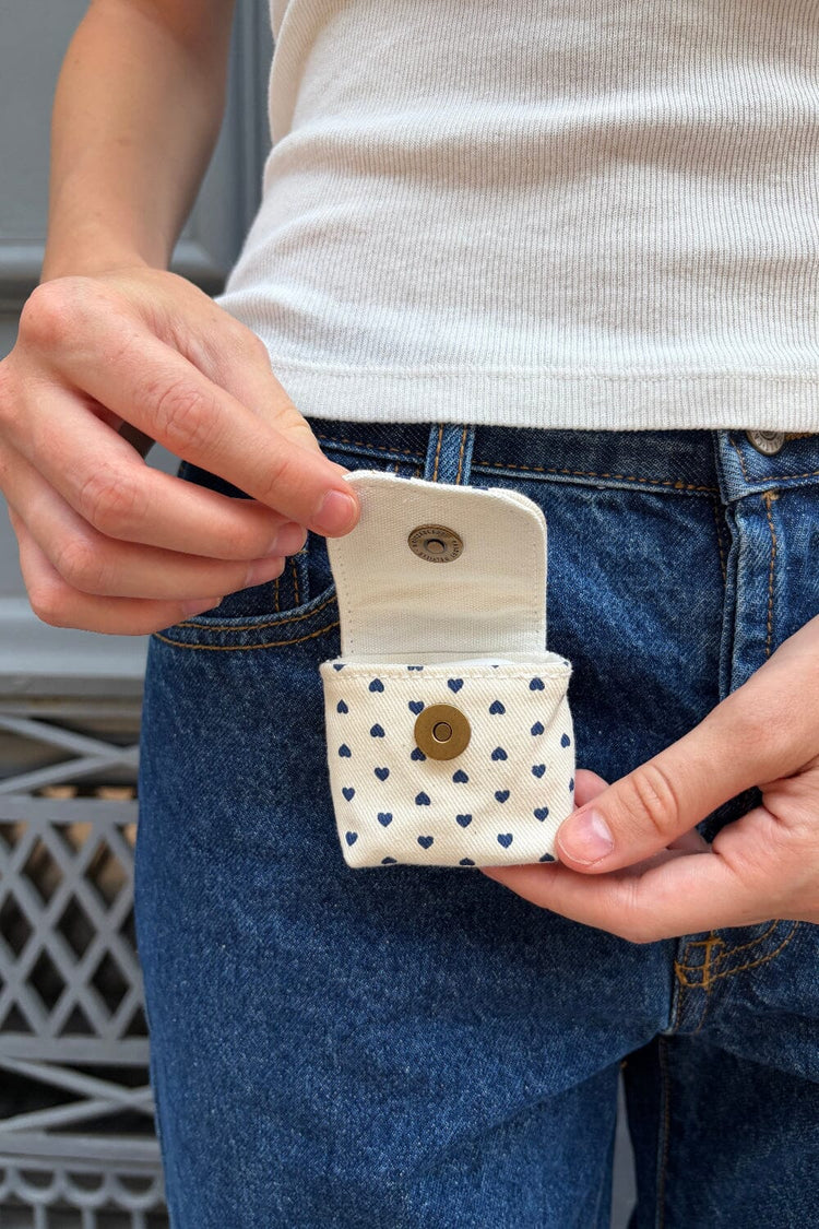 Brandy Melville Latest / Heart Print Mini Bag Keychain